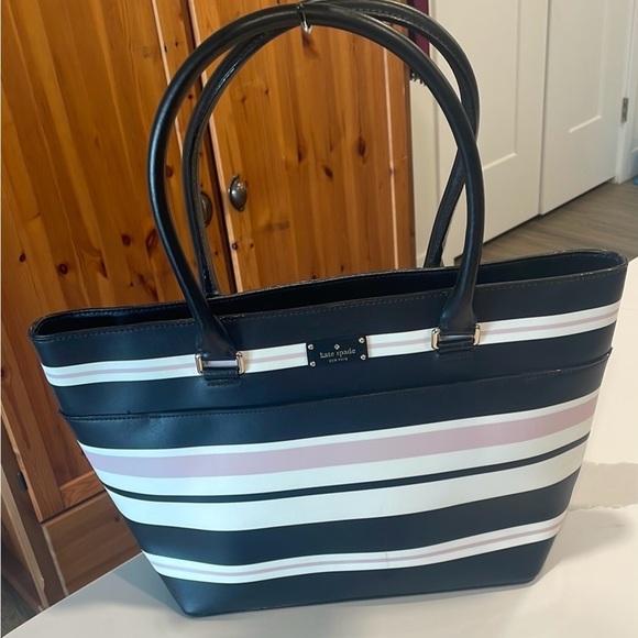 Kate Spade Black and Pink Striped Women's Bag